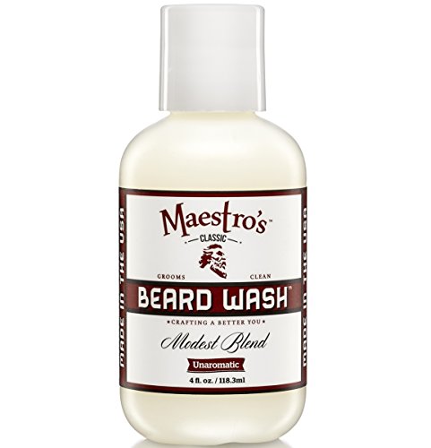 Maestro's Classic BEARD WASH | Deep Cleaning, Non-Drying, Fully Hydrating Gentle Cleanser For All Beard Types & Lengths- Unscented, 4 Ounce
