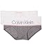 Calvin Klein Big Girls' Seamless 2 Pack Hipster, Ck Girls Stripe Logo Bottom White/Classic White, XL (14/16)