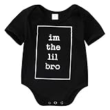 Newborn Baby Boys Little Brother Romper Jumpsuit Bodysuit Clothes Outfits (0-3 Months)