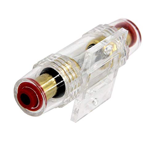 Carviya 4-8 Gauge AWG in-line Waterproof Fuse Holder with Two 60A AGU Type Fuses For Car Audio/Alarm/Amplifier/Compressors (1 Pack)