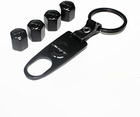 HYFML Black Car Wheel Valve Caps Dodge Mopar SRT Tyre Stem Air Caps Keychain Styling Combo Set For Dodge SRT