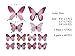 48 PCS Removable 3D Butterfly Wall Stickers Decals DIY Wall Art Decor Home Wall Decoration Sticker Mural for Kids Girls Children Bedroom Living Room Background Nursery (Pink)