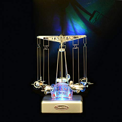 SHANYYH Music Box Carousel Led Lights Music Box Plastic Airplane Model Craft Movement Mechanism Music Box Music Ride Toy Gift for Kids