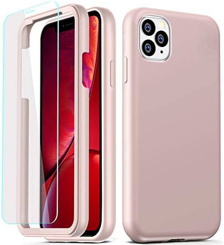 COOLQO Compatible for iPhone 11 Pro Max Case, 360 Full Body Coverage Hard PC+Soft Silicone TPU 3in1 Certified Military Shockproof Phone Protective with [2 x Tempered Glass Screen Protector]-Pink