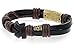 Regetta Jewelry Authentic Tribal Leather Wristband Surf Black Mens Bracelet