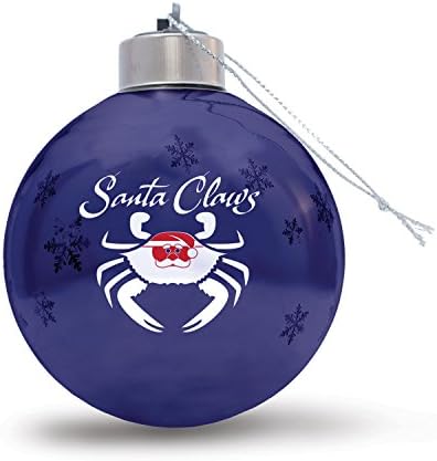 Santa Claws Glass Light Up Ornament-Festive Crab