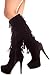 JP SIDE ZIPPER SUEDE MATERIAL FRINGE ACCENT KNEE HIGH PLATFORM BOOTS