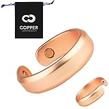 Copper Ring for Arthritis by Copper Compression - 99.9% Pure Copper + Magnetic Therapy Relief Ring for Men + Women. Magnet Therapy Jewelry Rings for Arthritis, Carpal Tunnel, Fingers, Thumb, Hands - M