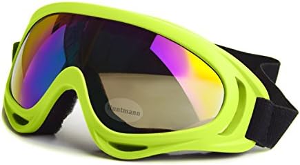 Honlibey BMX Bike Goggles, Protective Eyewear Goggles with Adjustable Strap for Hunting Riding BMX Cycling Motorcycling Climbing Skiing and Shooting (Yellow, Colorful)