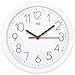 hito Silent Wall Clock Non ticking 10 inch Excellent Accurate Sweep Movement, Decorative for Kitchen, Living Room, Bathroom, Bedroom, Office (White)