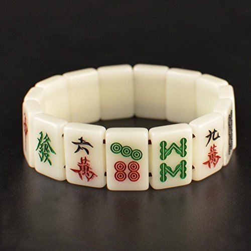 Yellow Mountain Imports Mahjong Mini-Tiles Stretchy Bracelet