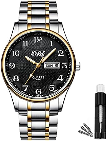 BOSCK Casual Analog Mens Watches,Stainless Steel 30M Waterproof
