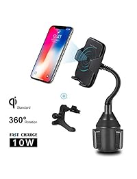 Cargador inalámbrico para coche, soporte de taza automático de 10 W, cargador Qi, cargador inalámbrico de carga rápida, ventilación de teléfono compatible con iPhone XS MAX XR XS X 8 8 Plus, Samsung Galaxy Note 9 S9 S8 y más