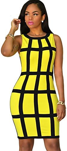 Shele Women Sexy Patchwork Bandage Bodycon Clubwear Midi Dress