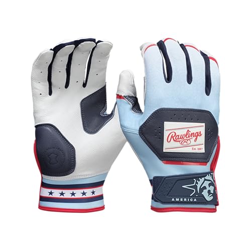 Rawlings | Workhorse Adult Batting Gloves | USA 250 Americana Edition - Navy/Re…