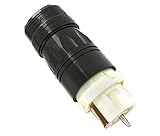 Leviton CS8364C 50 Amp, 3PY 250V AC, Black and White Locking Connector, Industrial Grade, Grounding, California-Style, Black-White