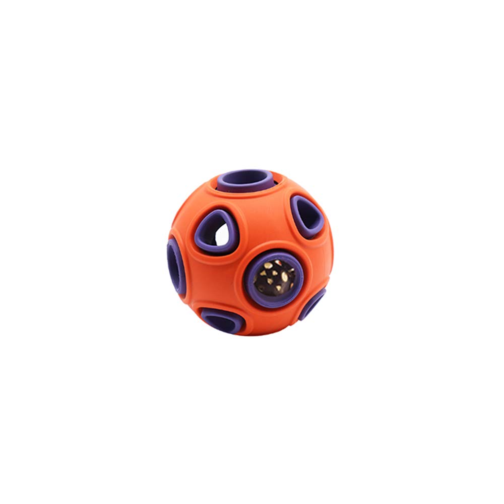 WishLotus Dog Ball - Interactive Dog Toy with Ring Bell, Bouncy Ball, IQ Search & Catch, Bite Resistant, Chew Toy (S, Purple&orange)