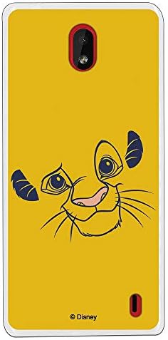 LA CASA DE LAS CARCASAS Official Simba Face Silhouette Case for Nokia 1 Plus to Protect Your Mobile Flexible Silicone Case for Nokia with Official Licensed Disney โ The Lion King