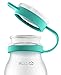 Ello Elsie Glass Water Bottle with Silicone Stopper, 22 oz, Coral