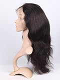 TRENDS INC Hair 16 inch Full Lace Wig 100% Straight Human Hair #1B Natural Black