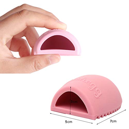 JASSINS 2 Pack Makeup Brush Cleaning Tool/Cosmetic Brush Washing Silicone Egg for Makeup Brushes (Pink+Lake Green) - Thumbnail 3