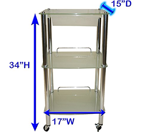 New Glass Cart Trolley Dentist Doctor Medical Kitchen Tattoo Salon Spa Equipment - Thumbnail 2