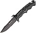 TAC Force TF-711 Series Assisted Opening Folding Knife, Half-Serrated Blade, Black Handle, 5-Inch Closed