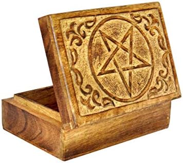 Village Handwork Wood Jewelry Field Star Design Brown Coloration Handcarved for Girls-Males Jewel | Jewellery Field for Girls | Ornamental urn | Storage & Organiser