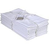 Flour Sack Towels, Set of 12 ( 28 x 28 Inches ) , Multi-use Off-White Kitchen Towels, 100 % Cotton , Highly Absorbent , Tea towels for embroidery, Flour sack dish towels By CASA DECORS