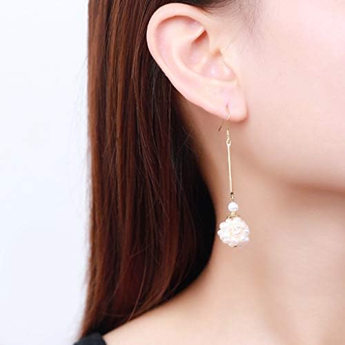 天然真珠織りボール吊り女性イヤリング ビューティー B07wkkr6f2 925シルバーゴールドメッキフィッシュフック6 0cmロングイヤリング 車 バイク パーソナリティ誇張されたパーティーイヤージュエリー B07wkkr6f2