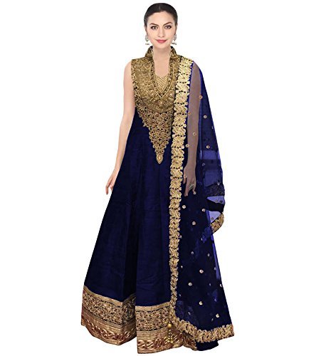 caffoy cloth company women's bangalori silk embroidered lehenga choli hope 10_blue_free size