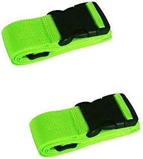 Hencu Luggage Straps Suitcase Belts Travel Bag Accessories 2 Pack (2 Pack, Green)