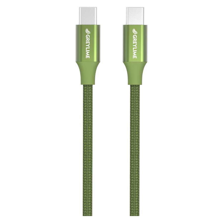 GreyLime USB-C to USB-C Braided Cable Green 2 m / 6.6 ft