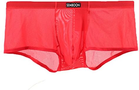 Semboon Men's Soft Mesh Boxer Briefs with Pouch Trunks Low Rise Underwear