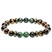 AmorWing Tiger Eye and Ruby Zoisite Tibetan Prayer Bead Energy Bracelet