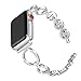 Secbolt 42mm/44mm Glister Bands Compatible Apple Watch Series 4 40mm, Women Iwatch Series 1/2/3 42mm, Stainless Steel O-Link Band Strap, Silver