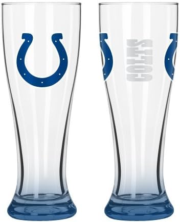 Titan WebStores LLC NFL Football Elite Series Pilsner Glasses - 16 Ounce Hourglass Pints, Set of 2