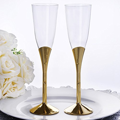 BalsaCircle 24 Plastic Flutes 5 oz Champagne Glasses Disposable