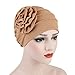 Gift for Friends, Egmy 1PC Newest Women Muslim Stretch Turban Hat Chemo Cap Hair Loss Head Scarf Wrap Hijib Cap (Khaki)