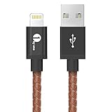 [Apple MFI Certified] 1byone Lightning to USB PU Leather Coated Cable 3.3ft (1M) for iPhone 6s 6 Plus 5s 5c 5, iPad mini, iPad Air, iPad Pro, iPod touch 6th Gen / nano 7th Gen, Brown Leather