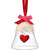 SWAROVSKI Authentic Merry and Festive Joyful Ornament Heart Crystal Christmas Bell