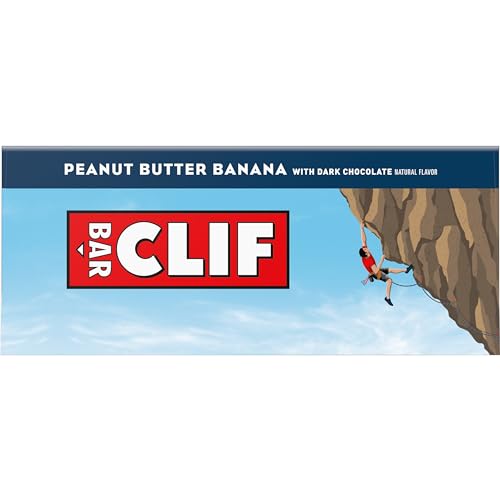 CLIF BAR – ENERGY PROTEIN BARS – PEANUT BUTTER BANANA WITH DARK CHOCOLATE – MADE WITH ORGANIC OATS – ENERGY BARS – NON-GMO – (10 PACK)
