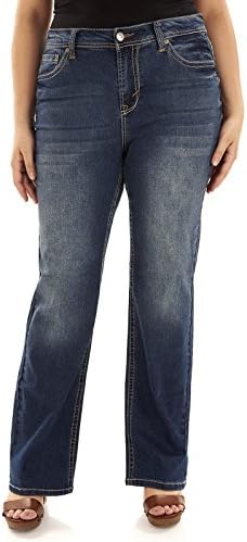 WallFlower Women's Juniors Plus Size Basic Legendary Stretch Bootcut Denim Jeans