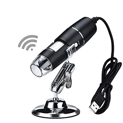 WiFi Mikroskop, 50x-1000x Vergrößerung Mikroskop Kamera, 8 LED-Leuchte Mini-Handmikroskop, 1080P 2MP, kompatibel mit…