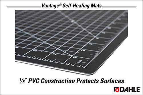 Dahle Vantage 10670 Self-Healing Cutting Mat, 9"x12", 1/2" Grid, 5 Layers for Max Healing, Perfect for Crafts & Sewing, Black