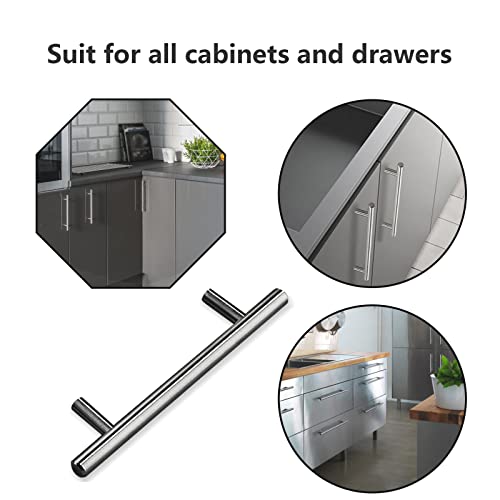 25 Pack Brushed Nickel Cabinet Pulls, 3 Inch Hole Center Drawer Pulls Stainless Steel Cabinet Handles for Cabinets Dresser Drawer