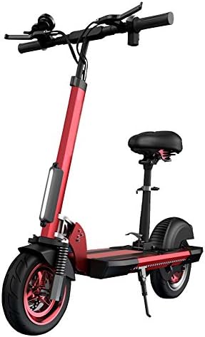 HBBenz Electric Scooter, Foldable 36V Rechargeable Battery Kick Scooters, 6.5cm tire, E-ABS Double hole disc Brake With LED Light, For Teenager&Adult,48V~red