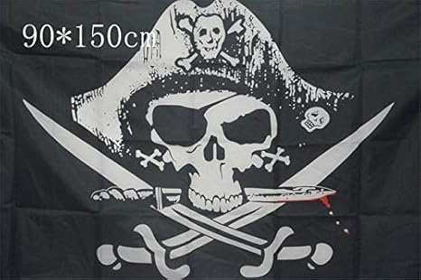 XiaoOu Bandera Nacional 90 * 150 cm Enorme 3x5 pies Calavera y Tibias