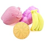Mrlipet Teeth Grinding Lava Block Calcium Stone for Hamsters Chinchilla Rabbits Rats Mouse Squirrels Chew Toys (Fruit Shape: Bananas Orange Grape Apple)
