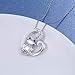 Alphm S925 Sterling Silver Frog Love Heart Toad Pendant Necklace for Women Teen Jewelry
